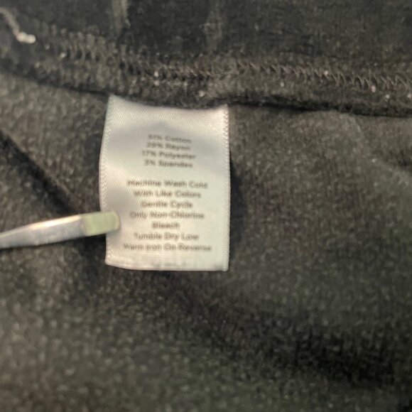 Talbots Sweatpants Black Velour Pull On Pants Wide Leg Adj Waist Womens XL - Picture 5 of 8